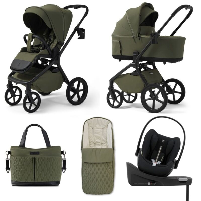 Carucior copii Future Design Inspiro Silk Olive 4in1 cu Cybex Cloud G Plus ADAC si baza isofix