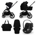 Carucior copii Muuvo Five Black 3in1 cu Cybex Cloud G Plus ADAC