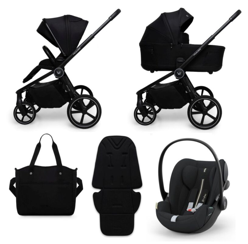 Carucior copii Muuvo Five Black 4in1 cu Cybex Cloud G Plus ADAC si isofix