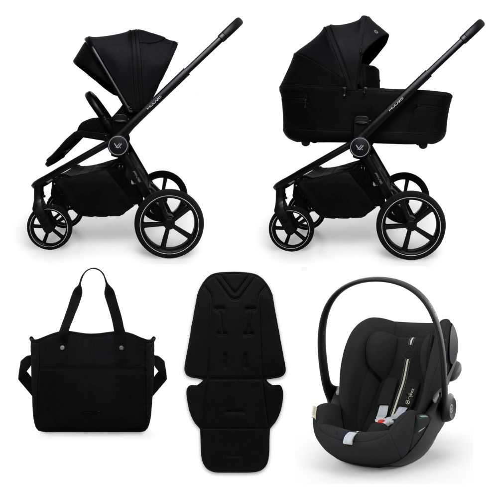 Muuvo-Five-Classic-Black-3in1 Carucior copii Muuvo Five Black 3in1 cu Cybex Cloud G Plus ADAC - imagine 1