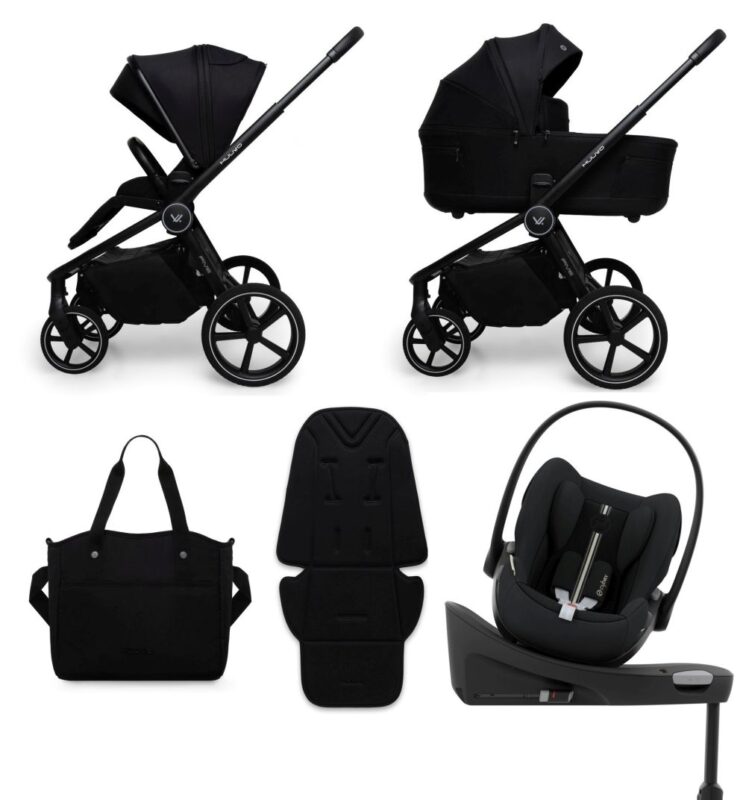 Carucior copii Muuvo Five Black 4in1 cu Cybex Cloud G3 Plus si isofix