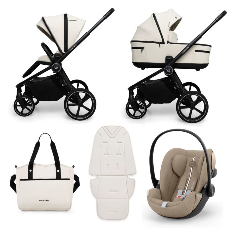 Carucior copii Muuvo Five Black 4in1 cu Cybex Cloud G3 Plus si isofix