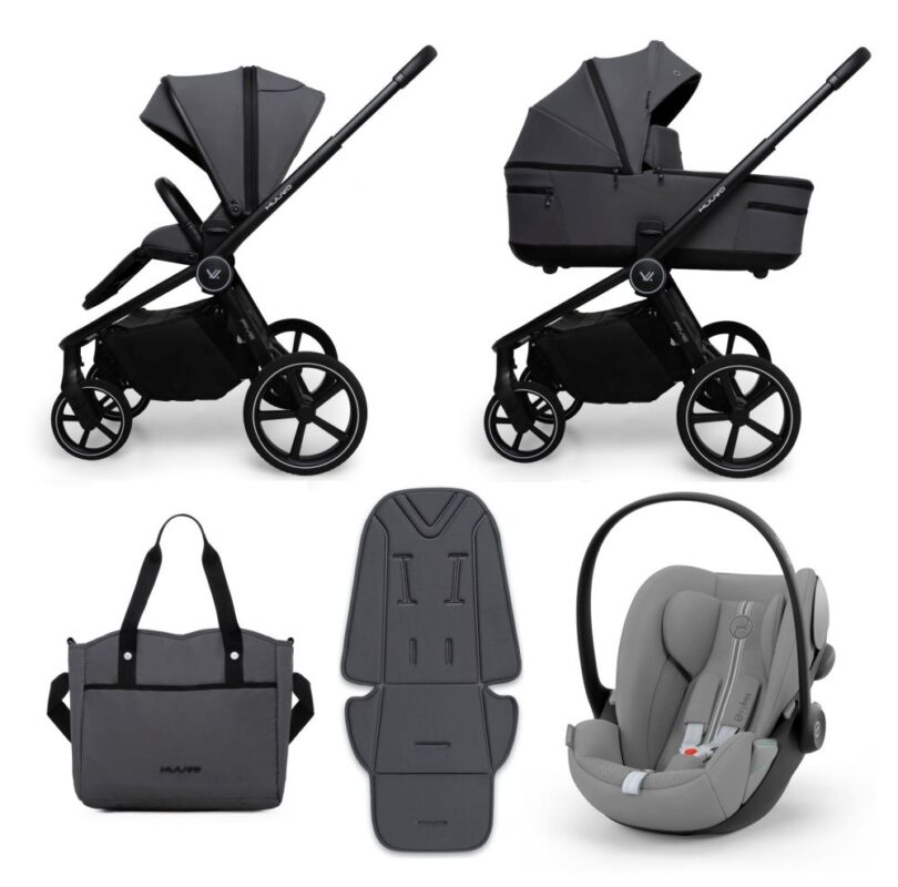 Carucior copii Muuvo Five Black 4in1 cu Cybex Cloud G3 Plus si isofix