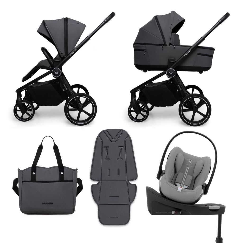 Muuvo-Five-Iron-Graphite-4in1 Carucior copii Muuvo Five Graphite 4in1 cu Cybex Cloud G Plus ADAC si isofix - imagine 1