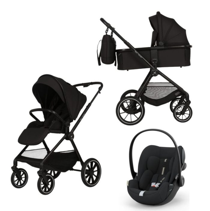 Carucior Copii Adamex Nova Black 3in1 cu scoica Cybex Cloud G plus ADAC - imagine 1