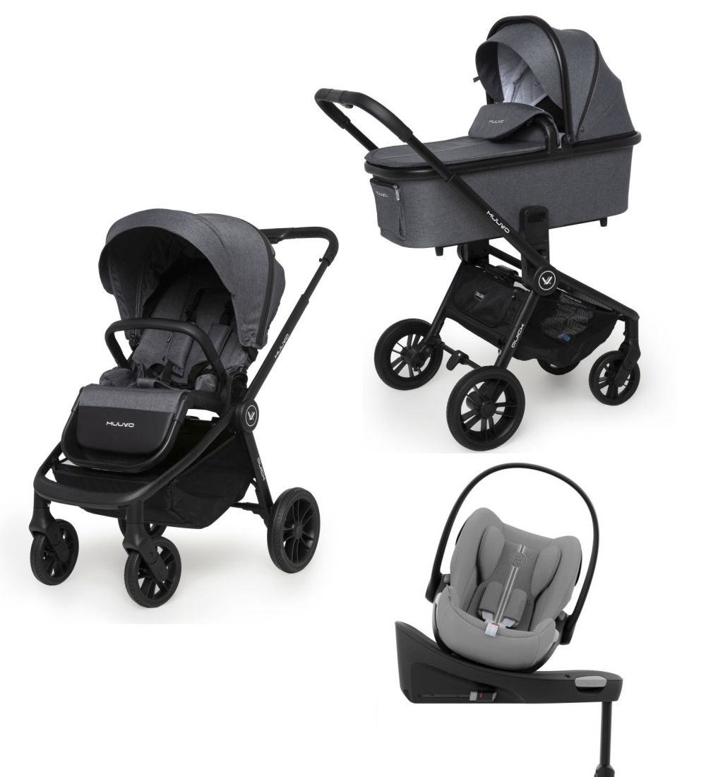 QUICK_Carbon_Graphite_4in1-scoica-cybex-G-baza-isofix Carucior copii Muuvo Quick Carbon Graphite 4in1 cu Cybex Cloud G Plus ADAC si isofix - imagine 1