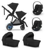 Cybex E-Gazelle S electric Moon Black 3in1 cu landouri si scoici Cloud G plus ADAC
