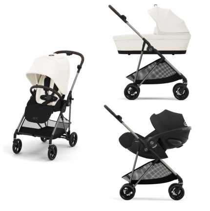 Noul Cybex Melio ultrausor sistem 3 in 1 cu Scoica Cloud G Plus i-size testata ADAC Canvas White
