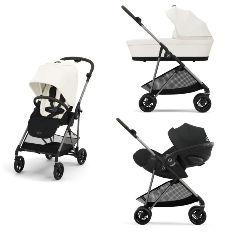 Noul Cybex Melio ultrausor sistem 3 in 1 cu Scoica Cloud G Plus i-size testata ADAC Canvas White