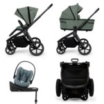Carucior copii cu landou pliabil Muuvo Fold Pine Green 4in1 cu Cybex Cloud G3 Plus