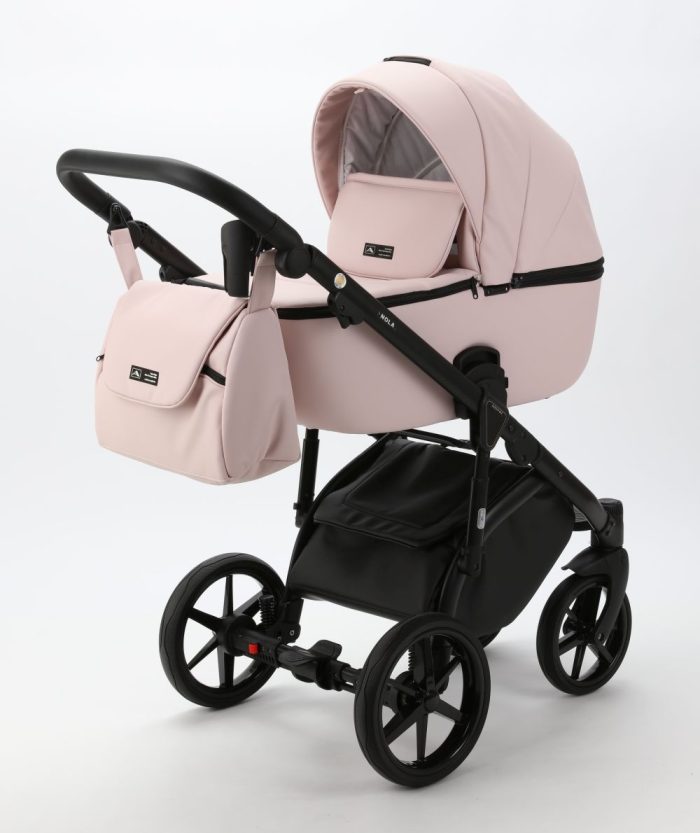 Carucior copii 3 in 1 Nola Adamex Deluxe Rose Leather SA15 cu scoica testata ADAC