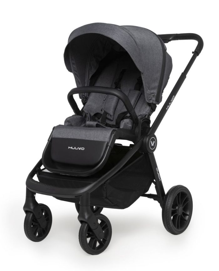 Carucior copii 3 in 1 Muuvo Quick Carbon Graphite cu Cybex Aton S2 i-size