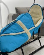 Sanie copii cu sac imblanit Oslo LoliBebe Blue - imagine 3