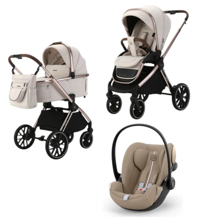 Spark Adamex Champagne-Vanilla 3in1 cu scoica Cybex Cloud G plus ADAC - imagine 1