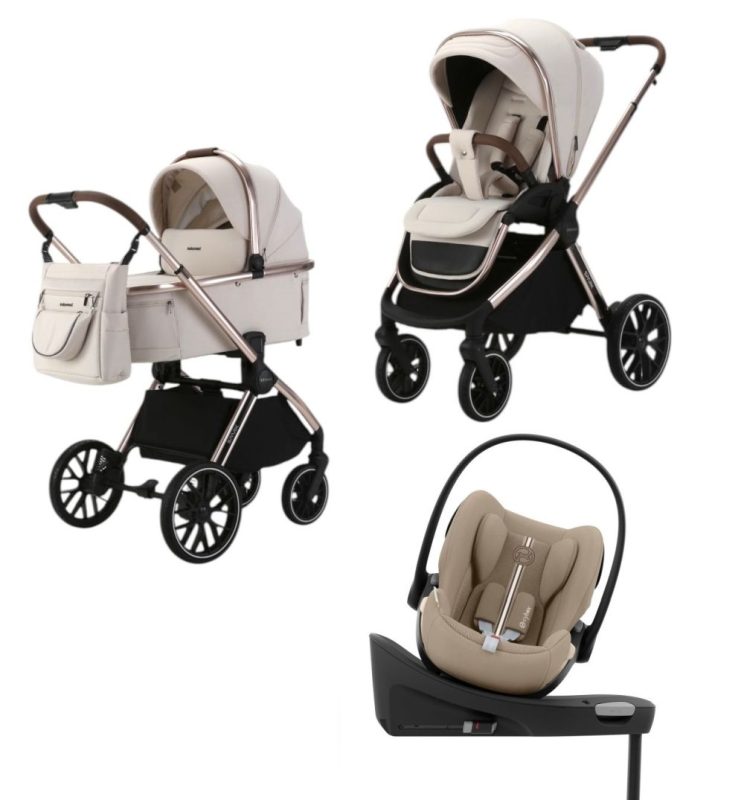 Spark Adamex Champagne-Vanilla 3in1 cu scoica Cybex Cloud G plus ADAC